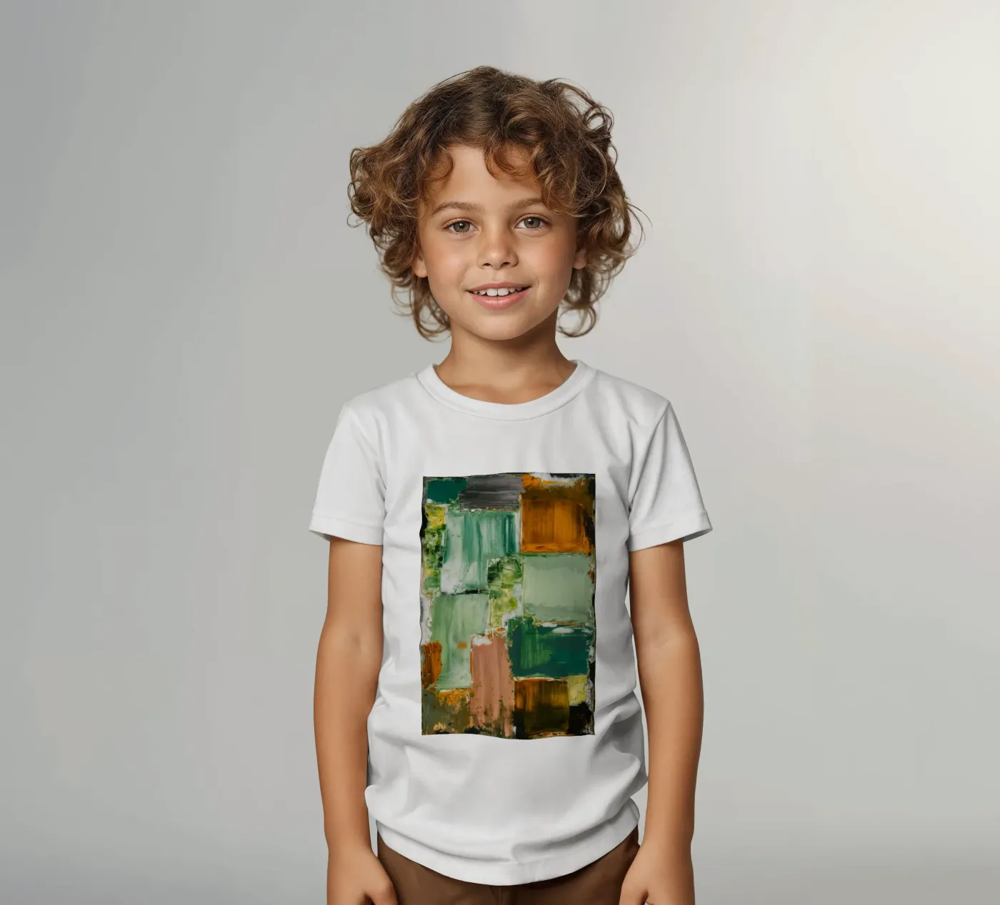 Calma patchwork verdeggiante t-shirt bambini da Dream Spectrum