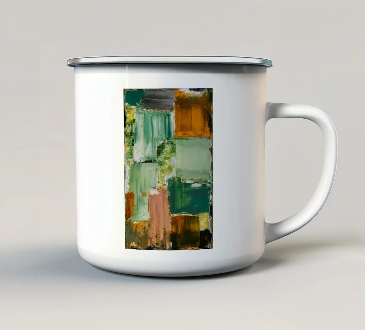 Verdant Patchwork Calm emaille mok van Dream Spectrum