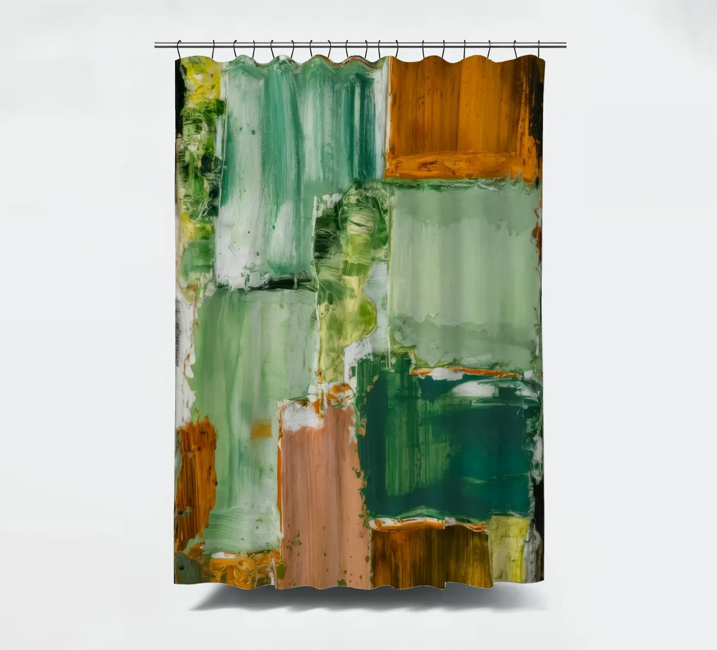 Verdant Patchwork Rust douchegordijn van Dream Spectrum