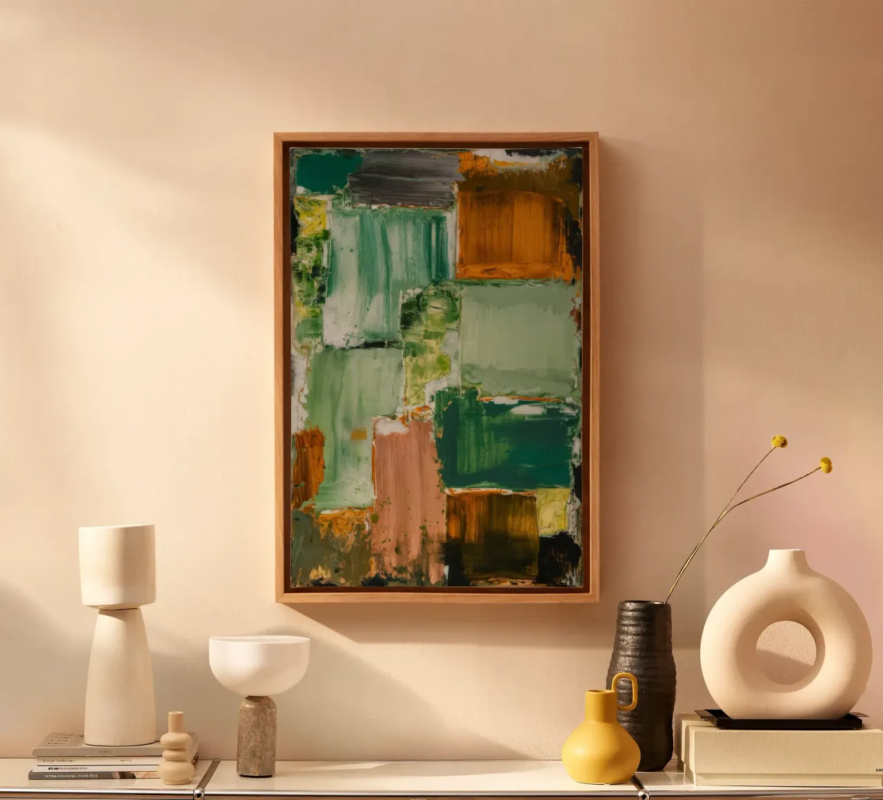 Verdant Patchwork Rust canvas met Baklijst van Dream Spectrum