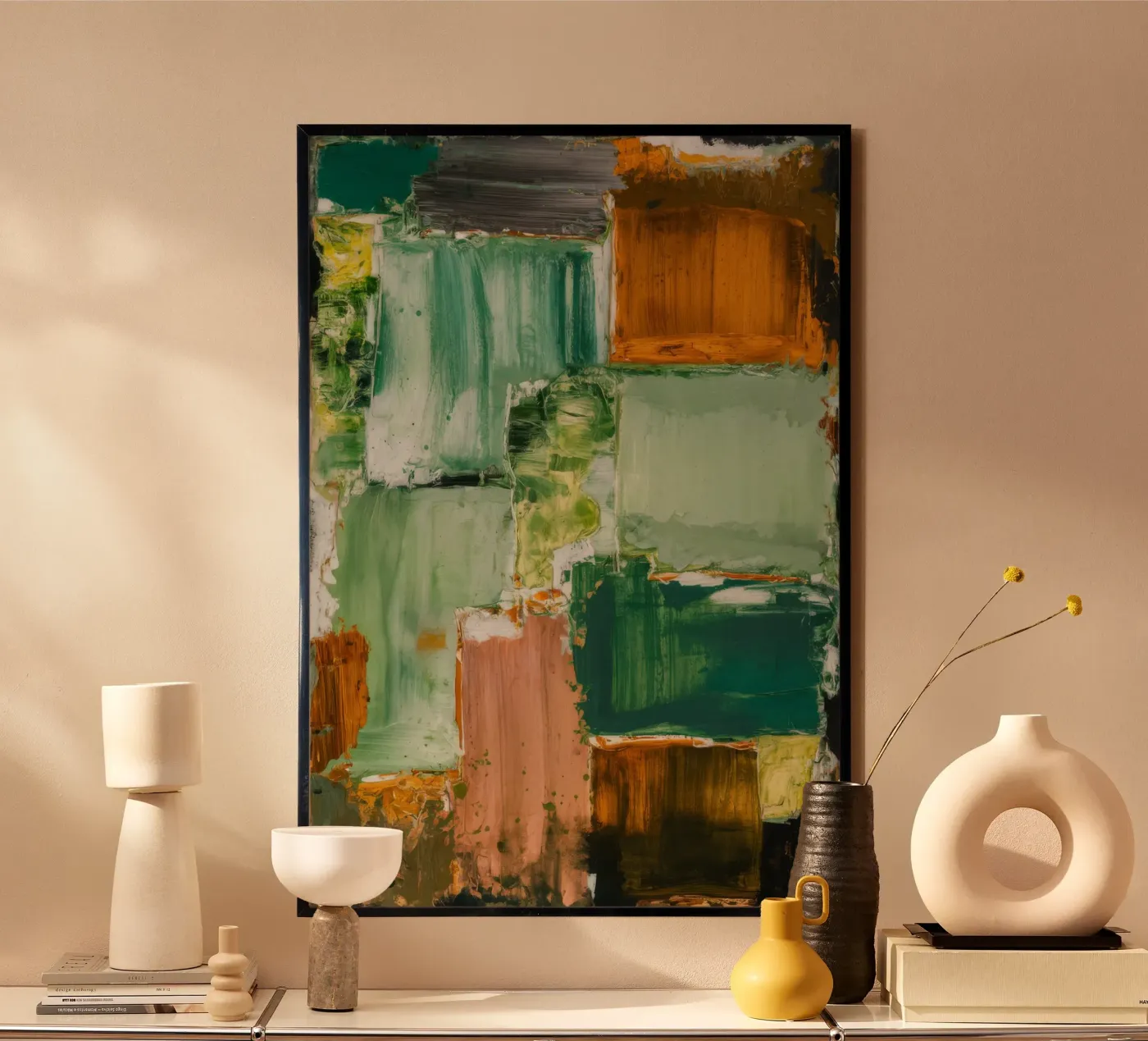 Verdant Patchwork Rust poster van Dream Spectrum