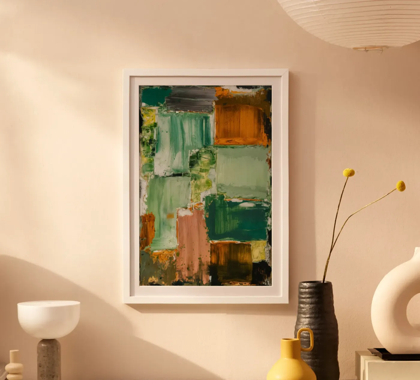 Verdant Patchwork Rust poster van Dream Spectrum