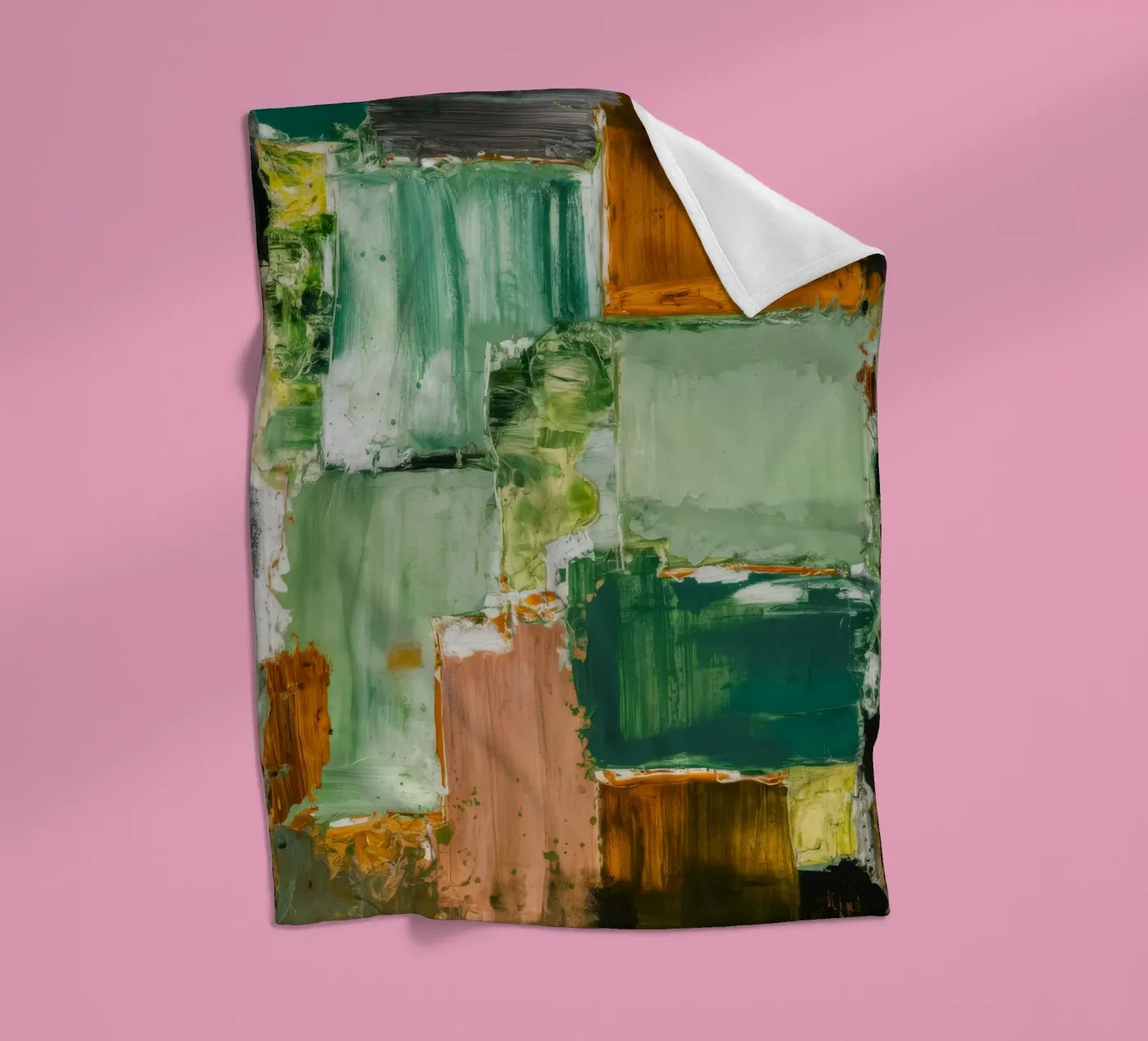 Calma patchwork verdeggiante coperta in pile da Dream Spectrum