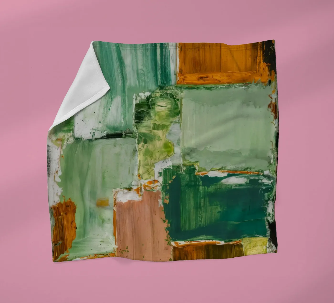 Calma patchwork verdeggiante coperta in pile da Dream Spectrum