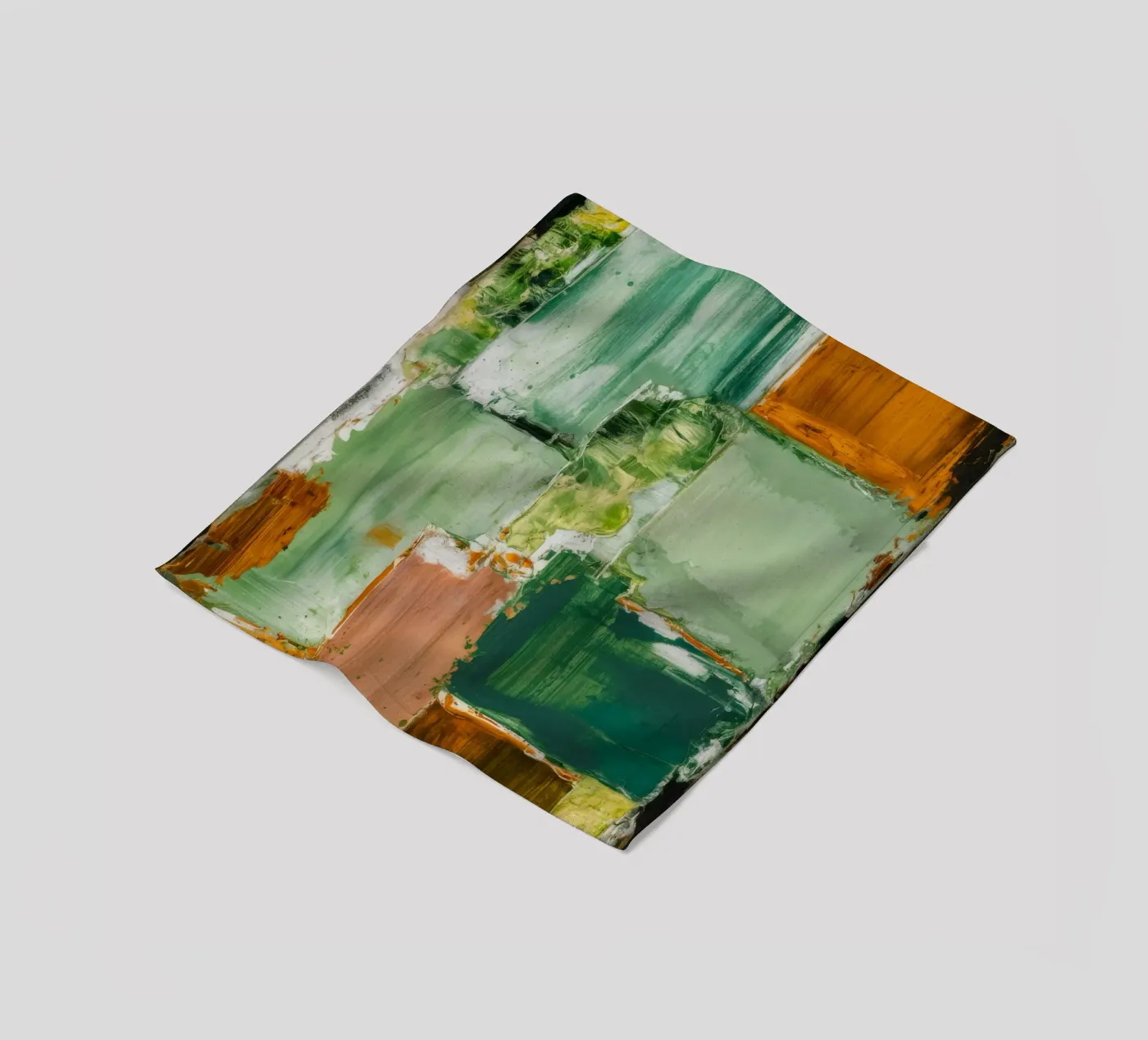 Grünes Patchwork Gelassenheit Fleecedecke von Dream Spectrum