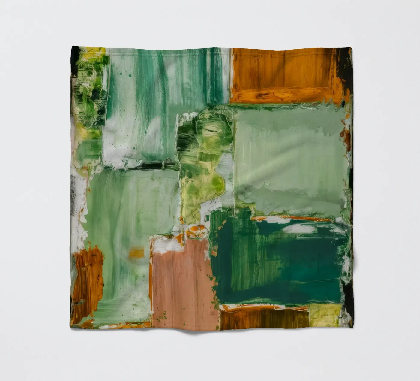 Calma patchwork verdeggiante coperta in pile da Dream Spectrum