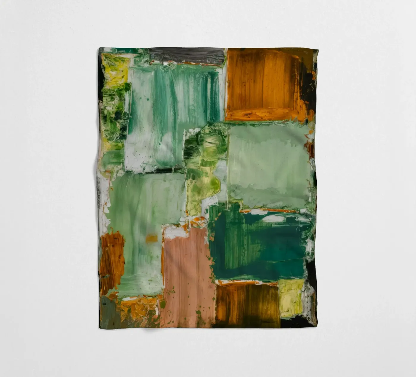 Calma patchwork verdeggiante coperta in pile da Dream Spectrum