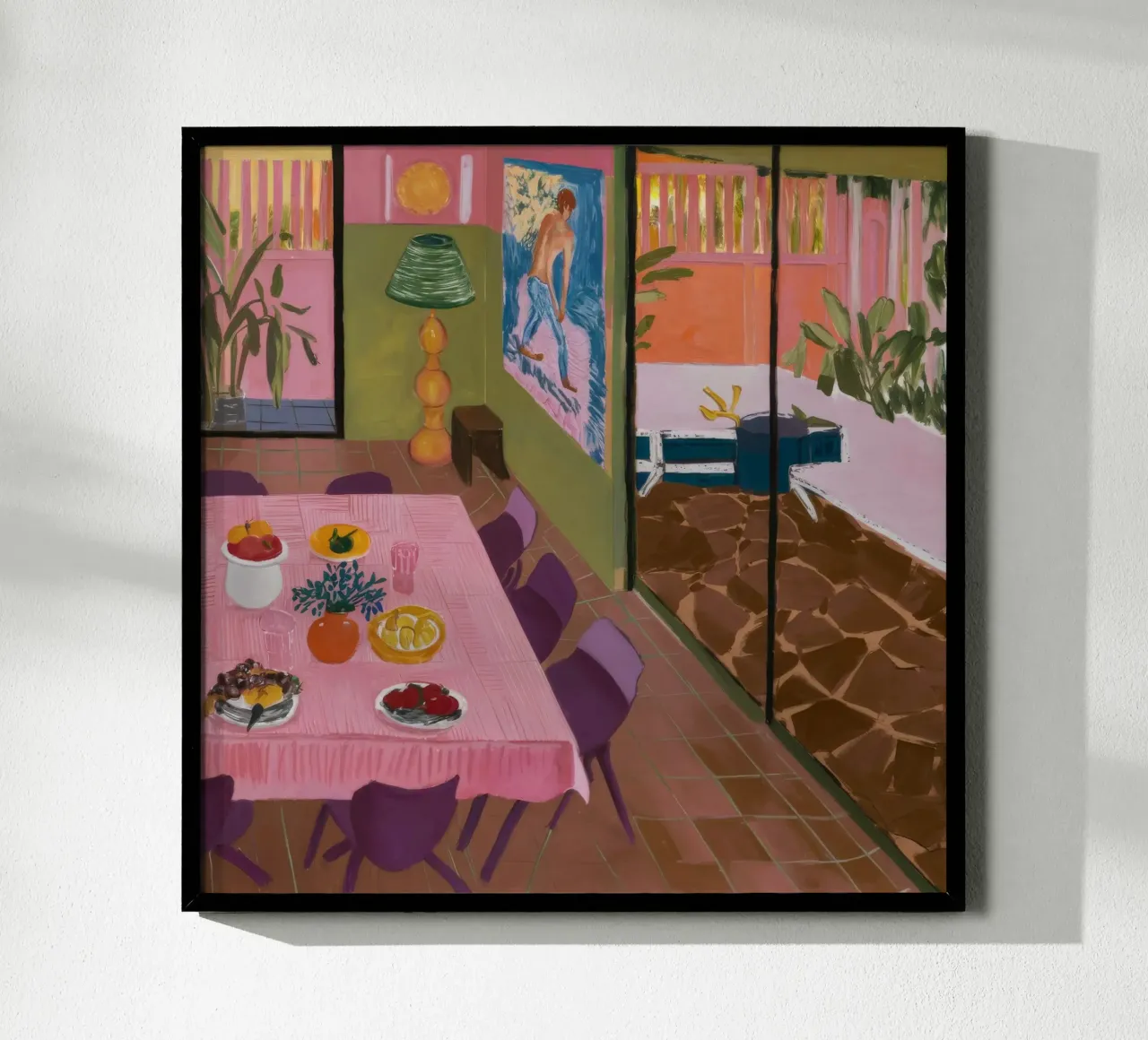 Vista da pranzo in sordina poster con telaio in legno da Opal Strokes