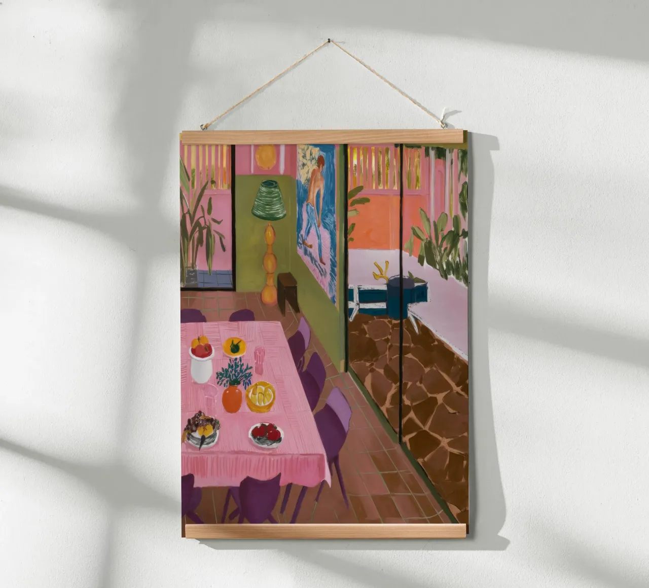Vista da pranzo in sordina poster con telaio in legno da Opal Strokes