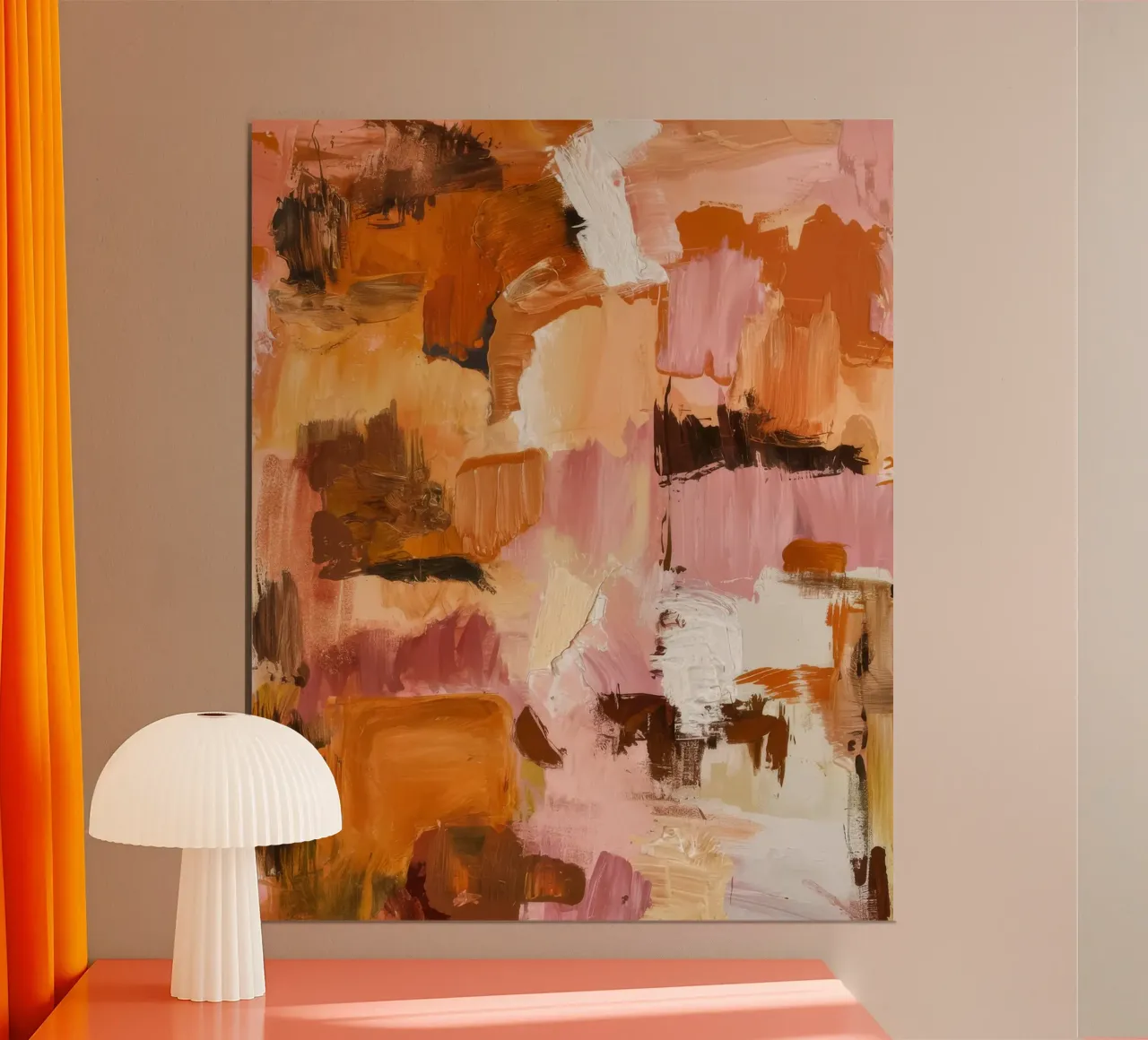 Terracotta Heat Haze poster met houten frame van Dream Spectrum