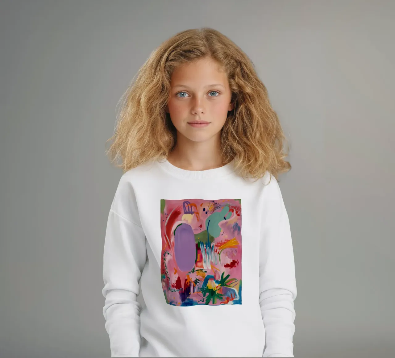 Vivid Abstract Flow kids sweatshirt by Opal Strokes