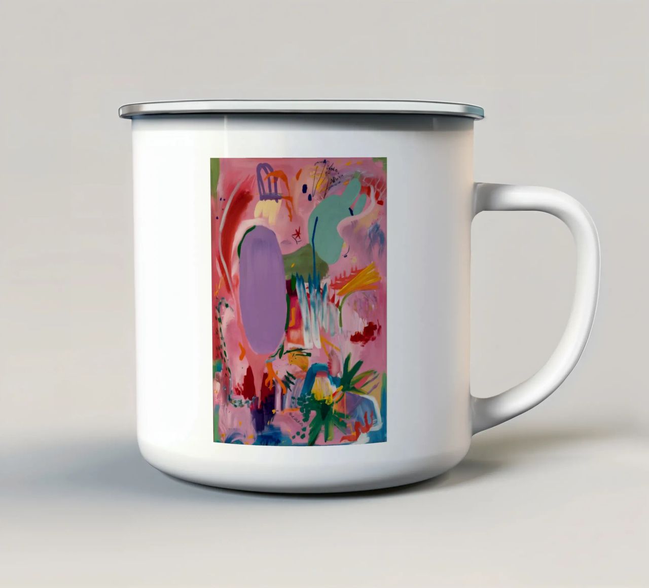 Flusso astratto vivace tazza in smalto da Opal Strokes