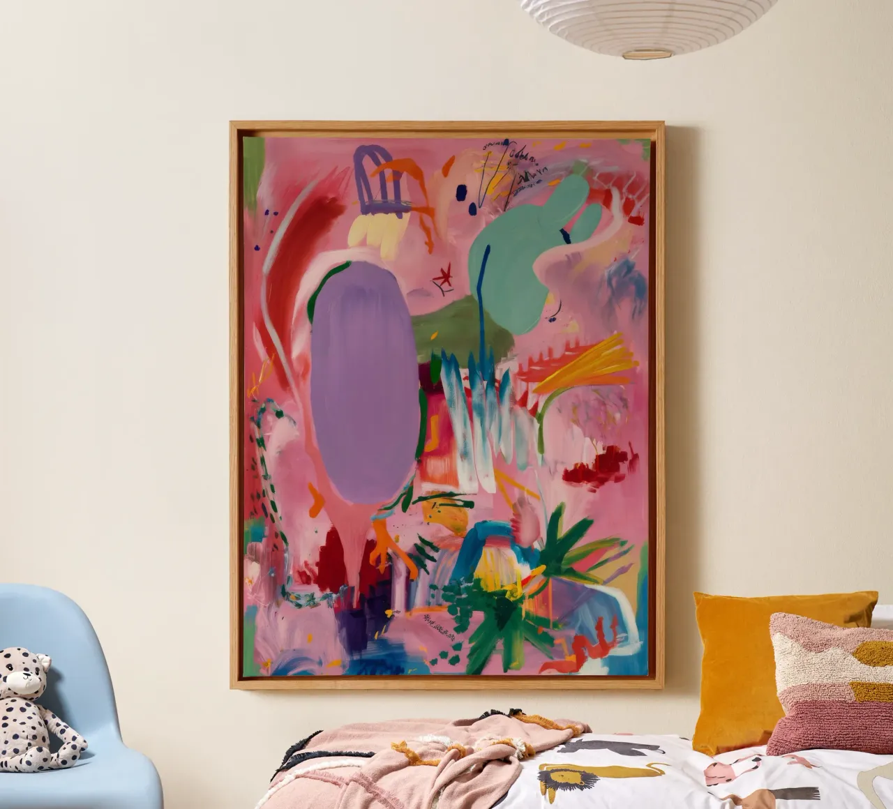 Vivid Abstract Flow canvas with Floater frame by Opal Strokes