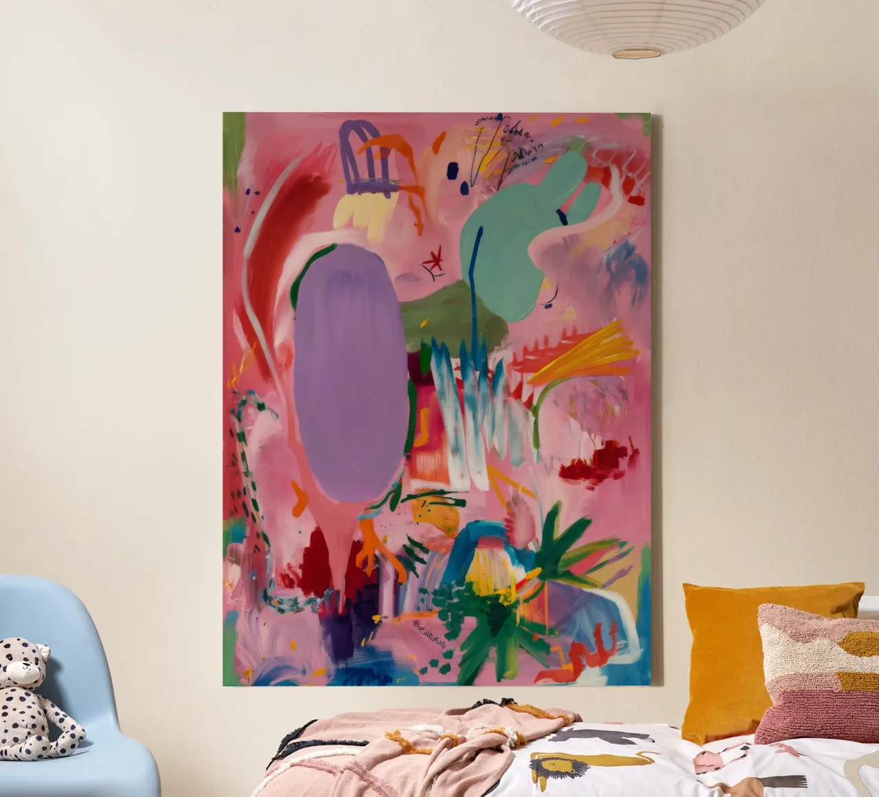 Vivid Abstract Flow canvas with Floater frame by Opal Strokes