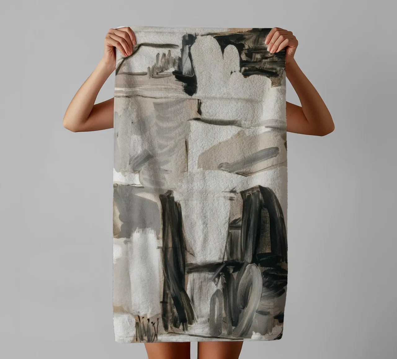 Monochrome Structural Divide towel by Dream Spectrum