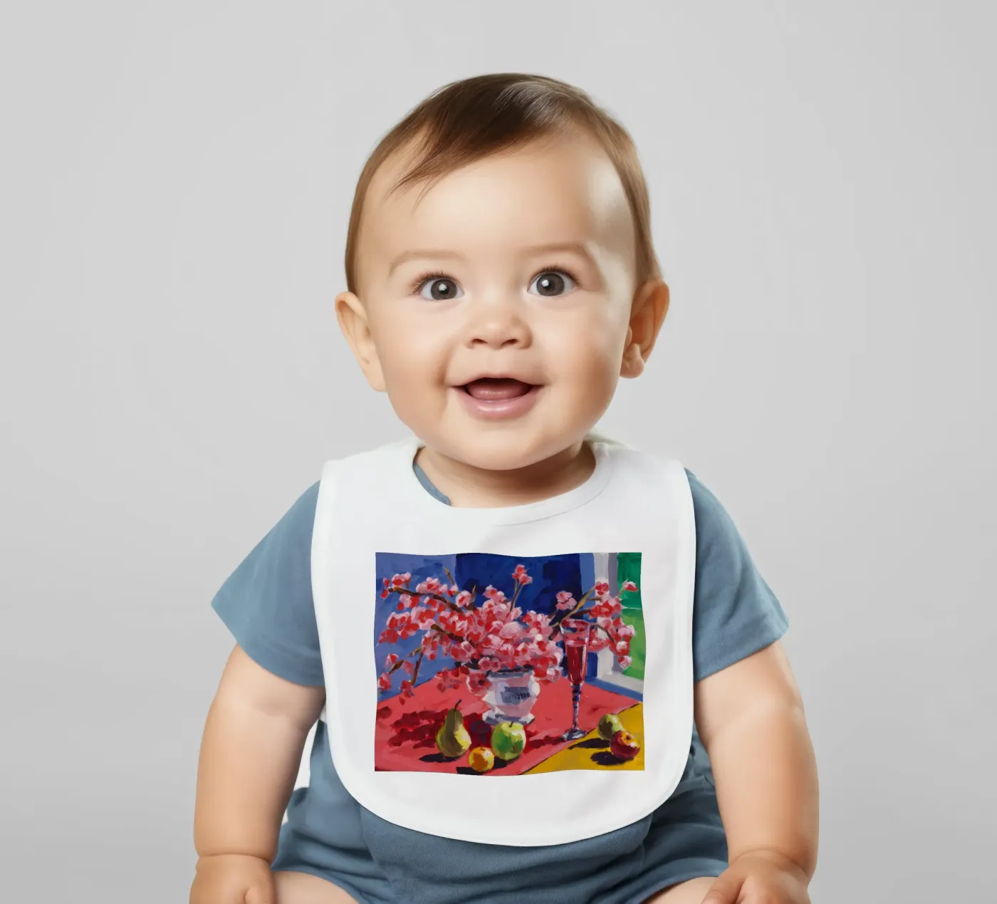 Ruby Bloom Contrast baby slabbetje van Celestial Harmony