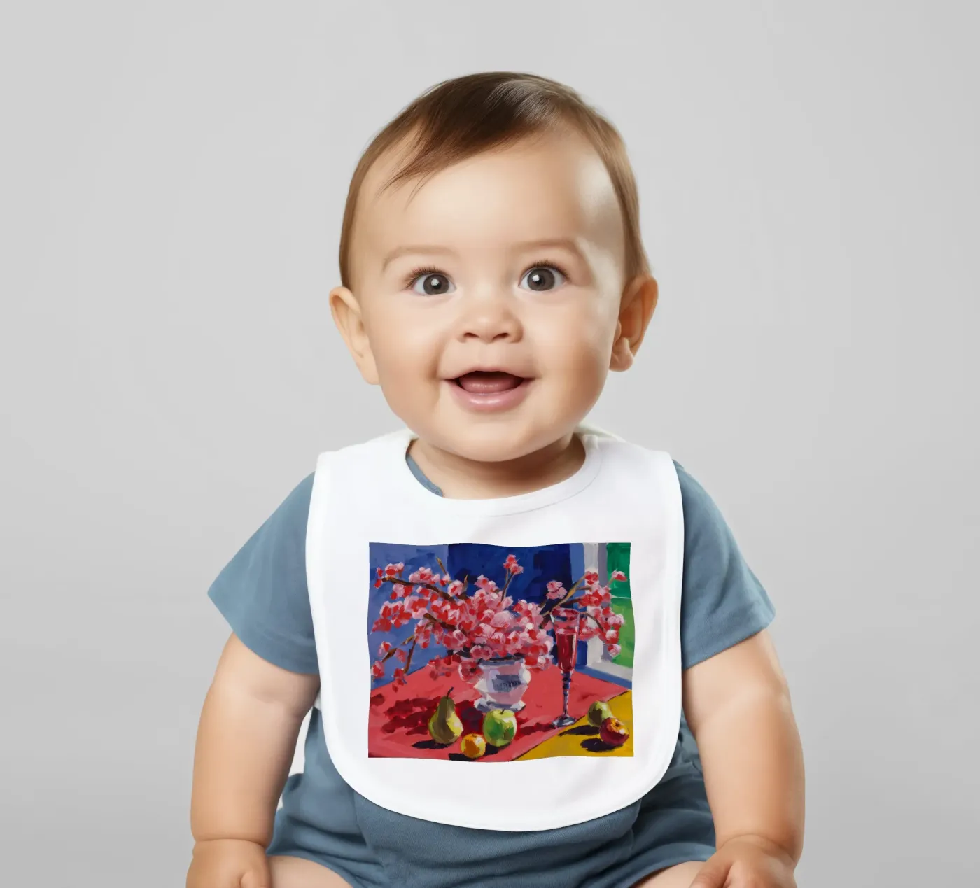 Ruby Bloom Contrast baby slabbetje van Celestial Harmony