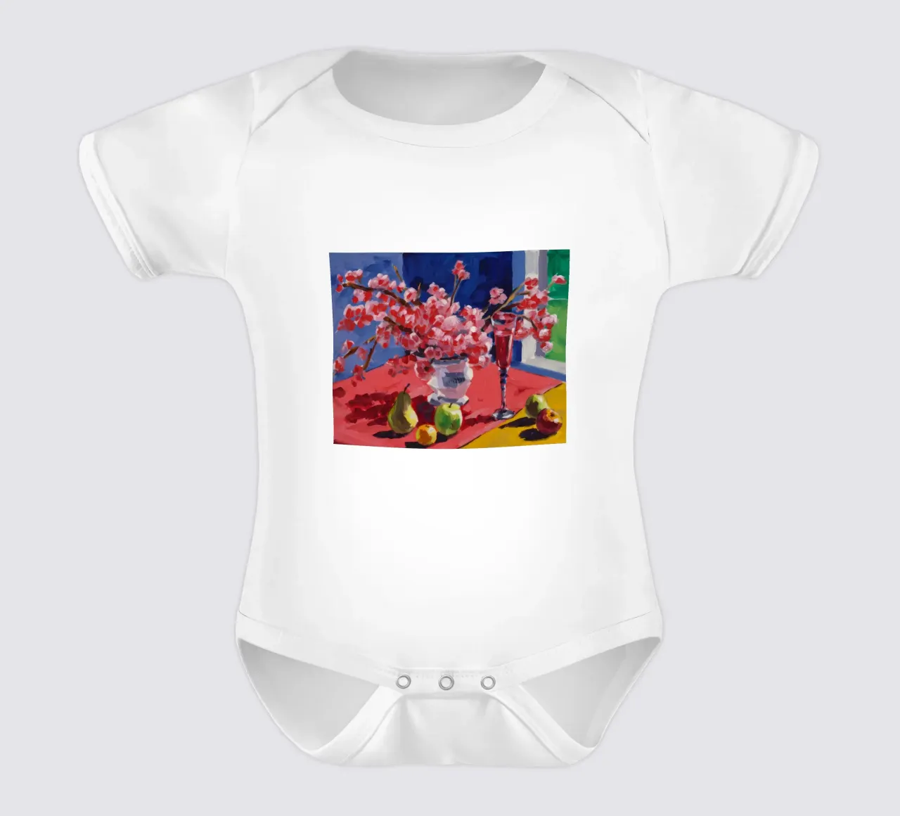 Contrasto Ruby Bloom body neonato maniche corte da Celestial Harmony