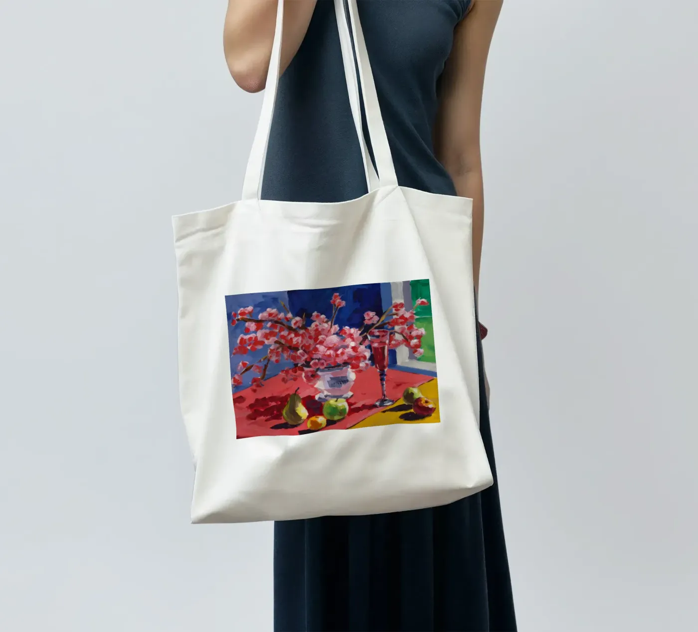 Ruby Bloom Contrast tote bag by Celestial Harmony