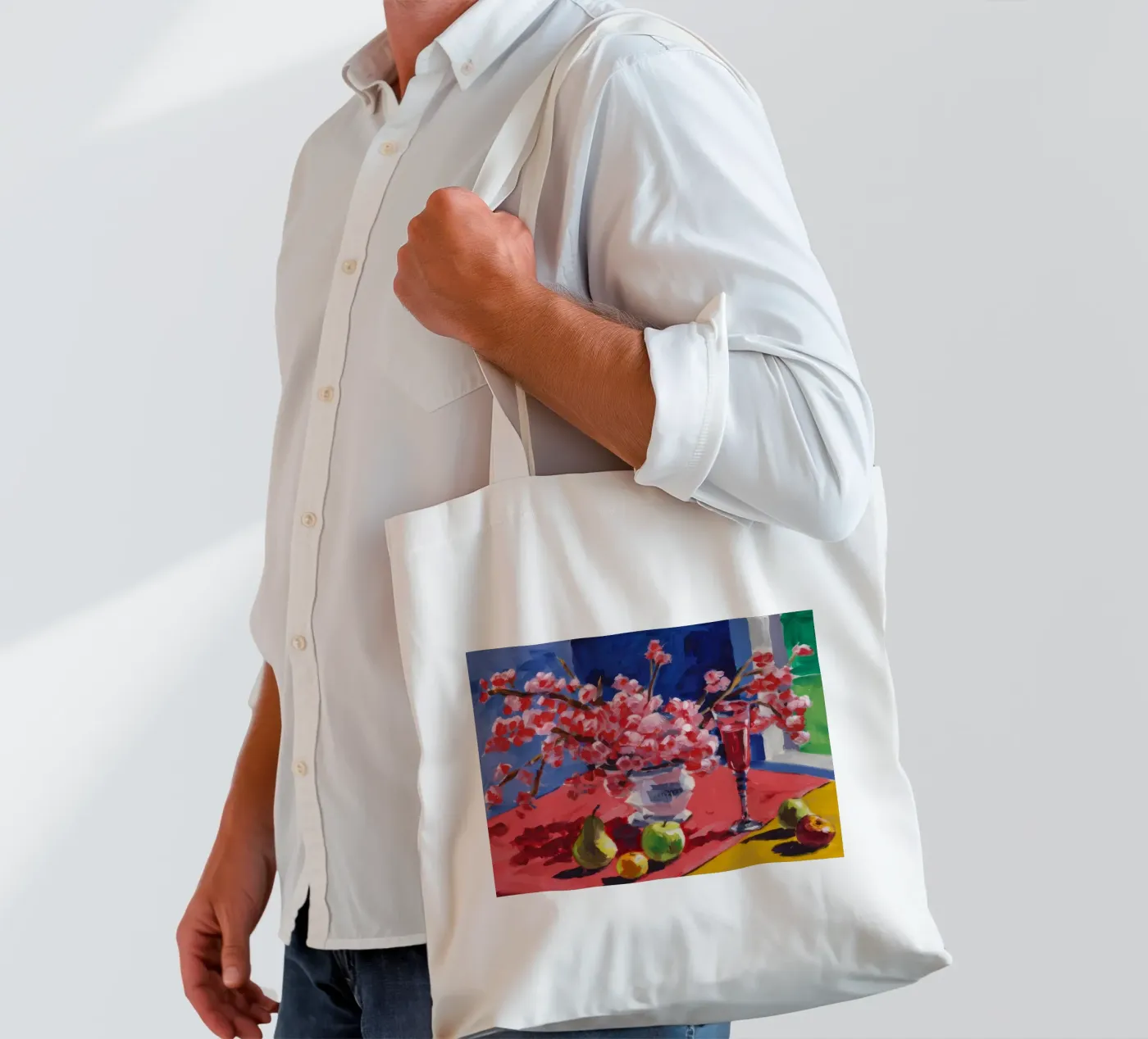 Ruby Bloom Contrast tote bag by Celestial Harmony