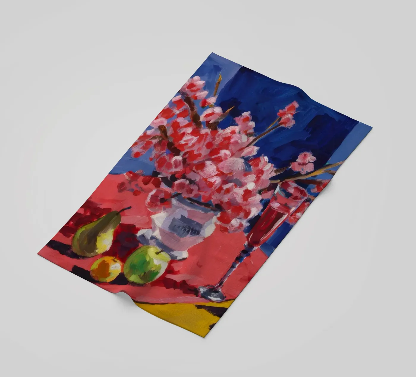 Ruby Bloom Contrast beach towel by Celestial Harmony