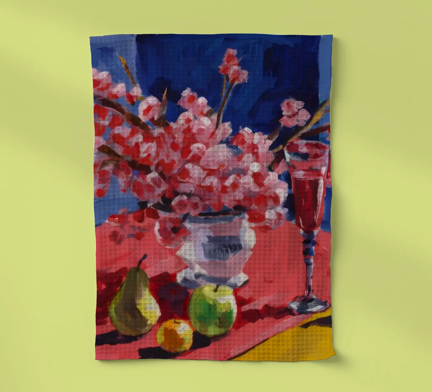 Ruby Bloom Contrast Geschirrtuch von Celestial Harmony