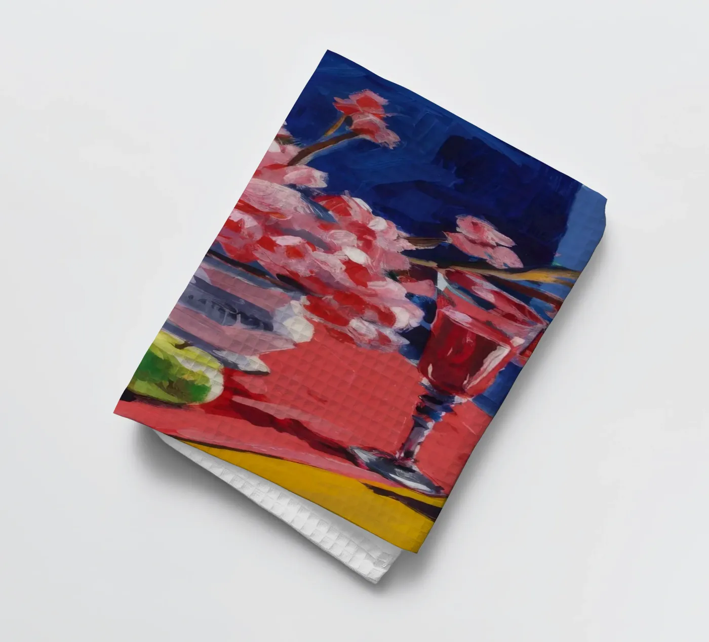 Ruby Bloom Contrast Geschirrtuch von Celestial Harmony