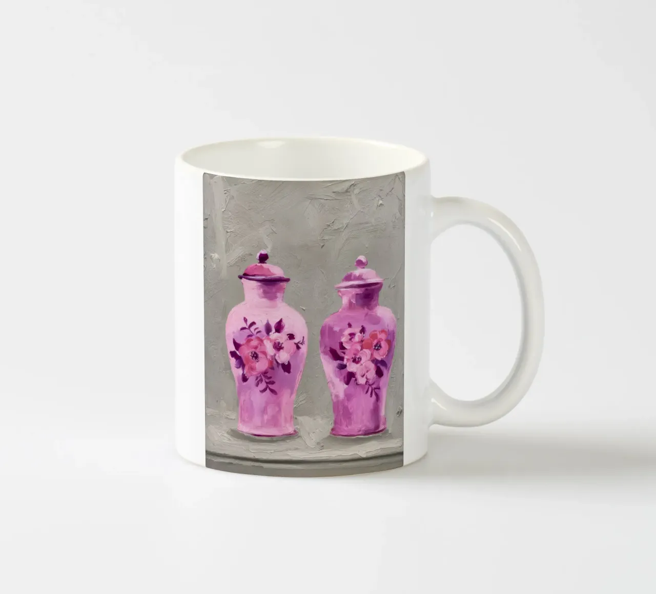 Ornamenti gemelli rosa tazza in ceramica da Opal Strokes
