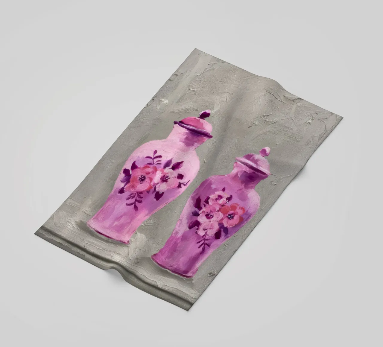 Ornamenti gemelli rosa telo mare da Opal Strokes