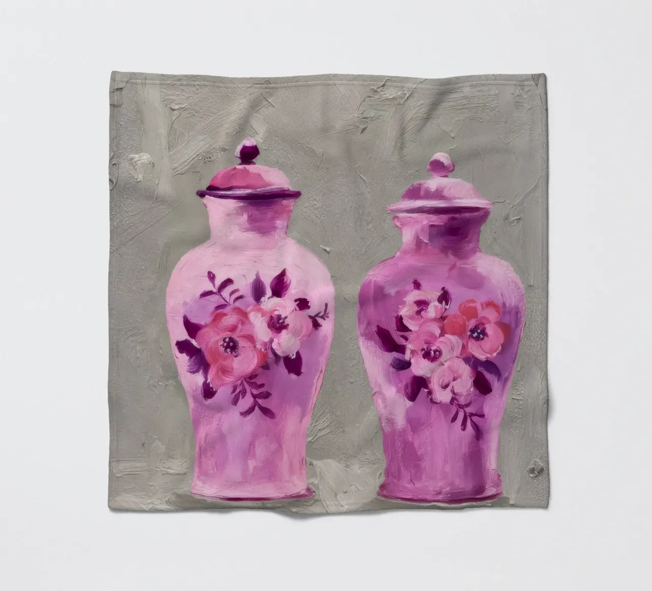 Ornamenti gemelli rosa coperta in pile da Opal Strokes