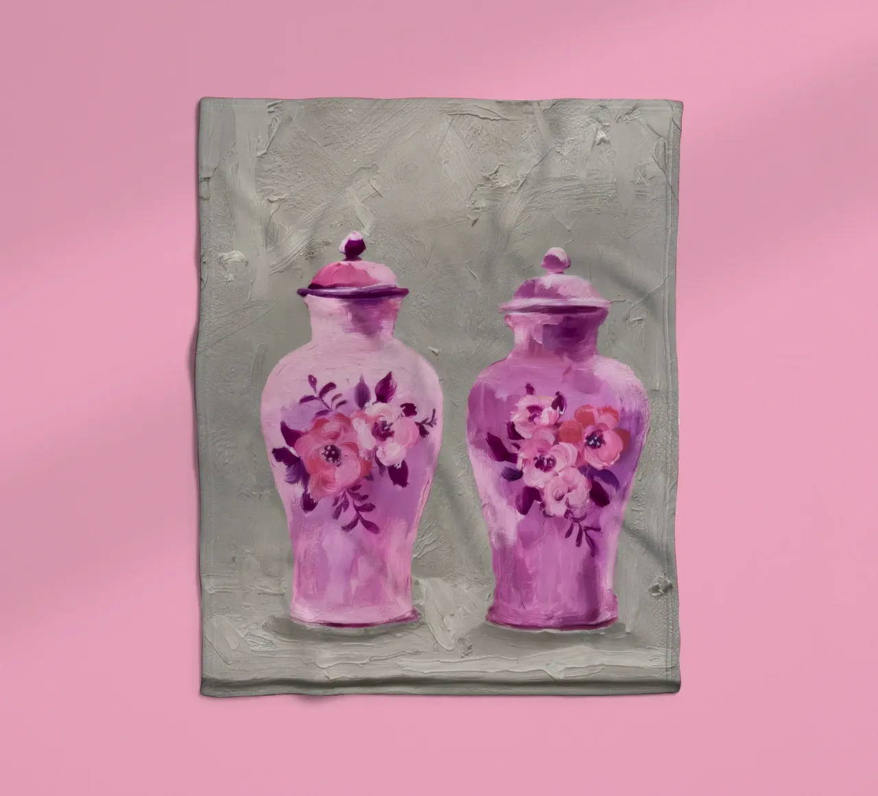 Ornamenti gemelli rosa coperta in pile da Opal Strokes