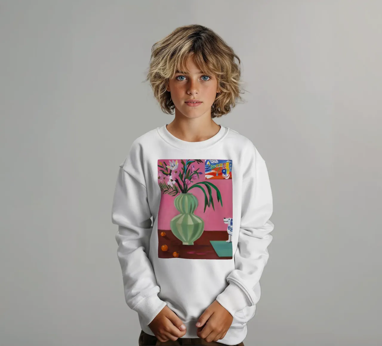 Petal Pink Flute kids sweatshirt by Opal Strokes