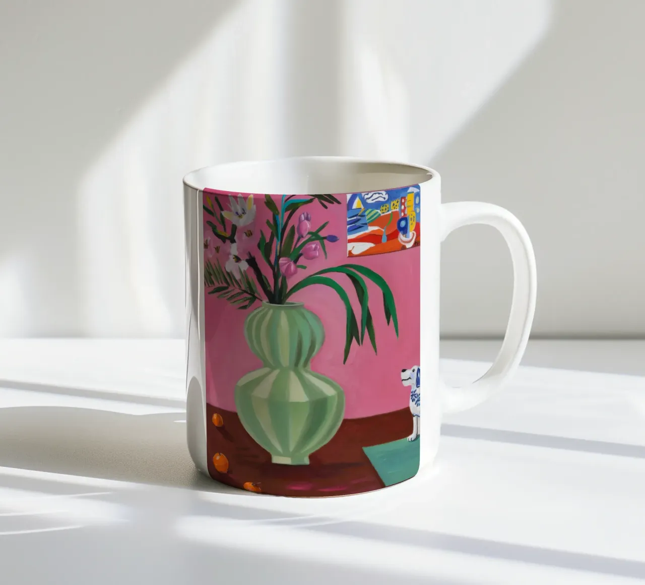 Flauto rosa petalo tazza in ceramica da Opal Strokes
