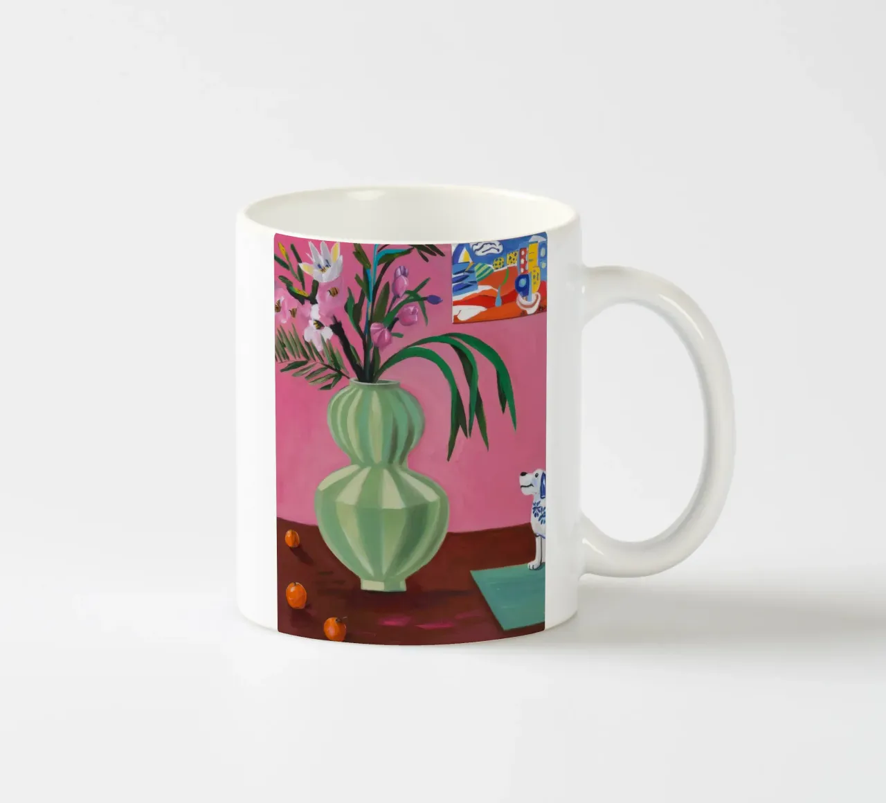 Flauto rosa petalo tazza in ceramica da Opal Strokes