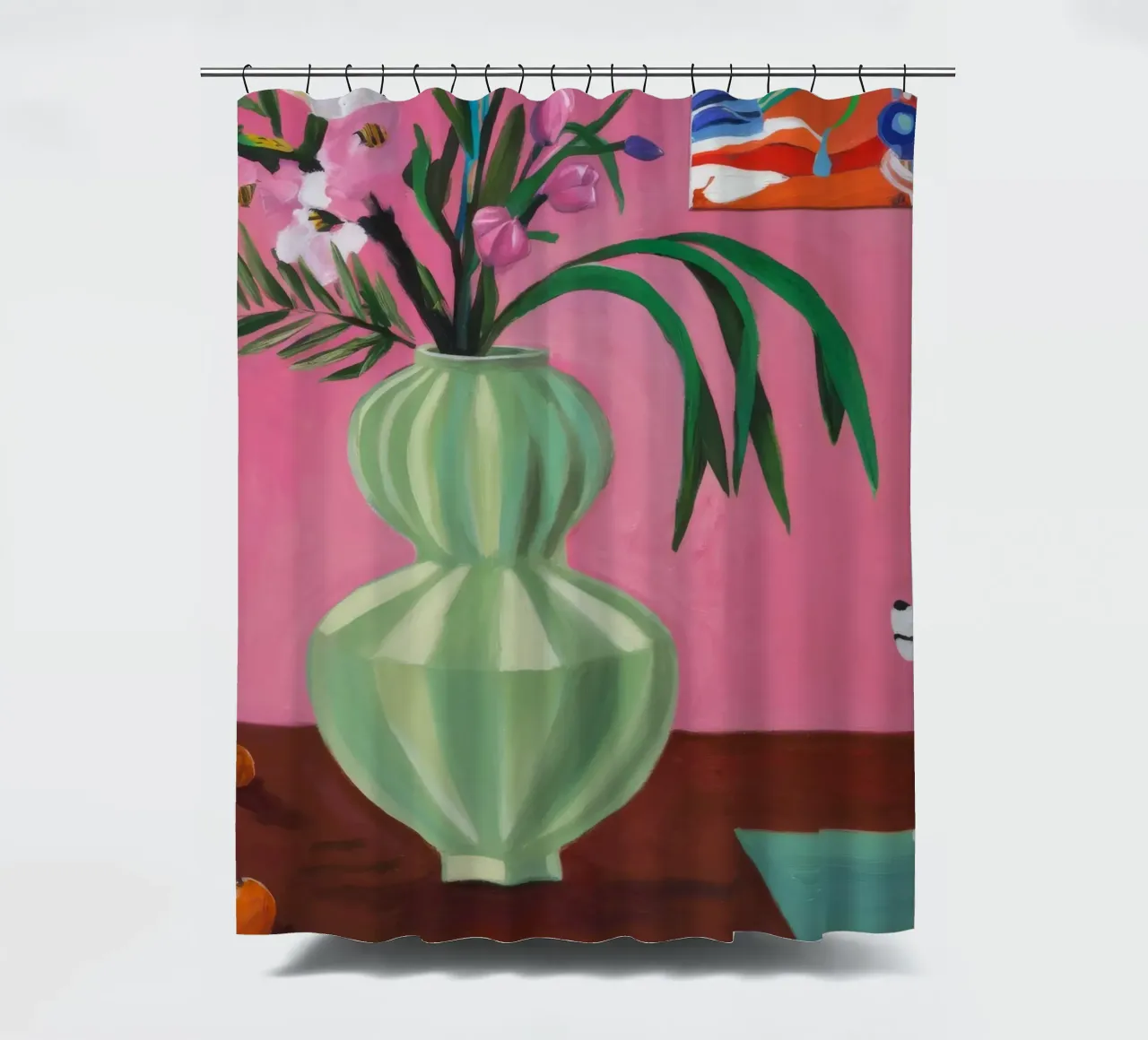 Petal Pink Flute shower curtain by Opal Strokes