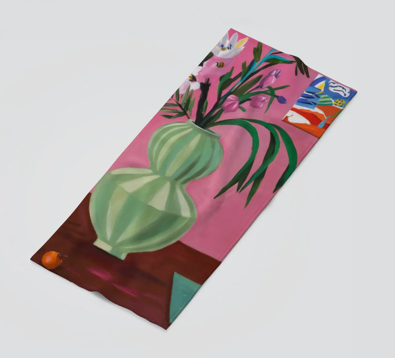 Petal Pink Flute beach towel by Opal Strokes
