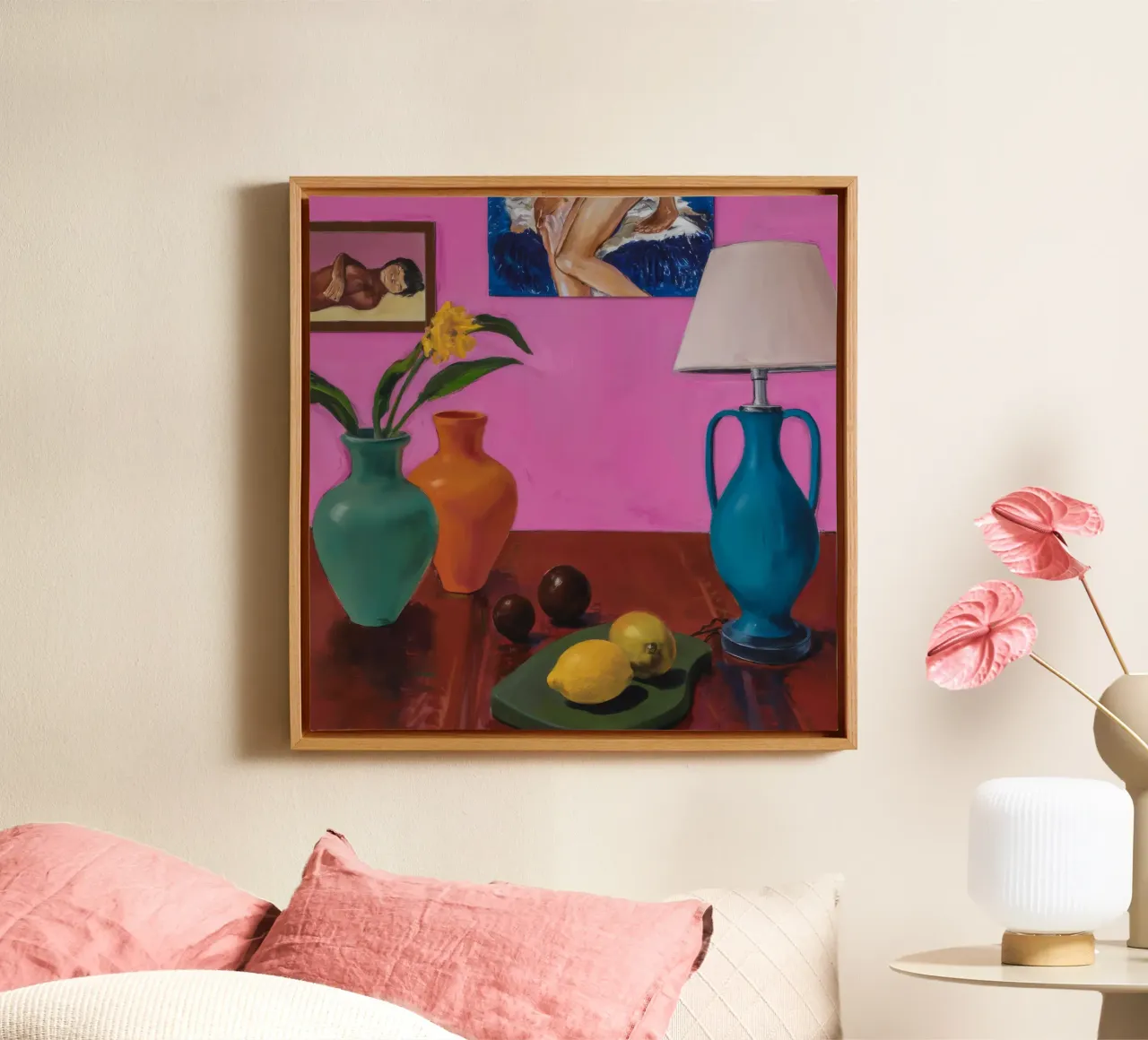 Lampada luminosa per frutta tela con Cornice a cassetta da Opal Strokes