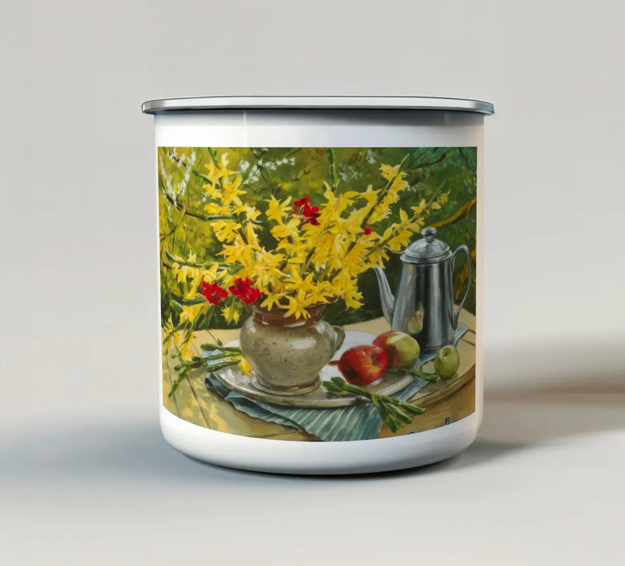 Brillantezza del fiore d'oro tazza in smalto da Celestial Harmony