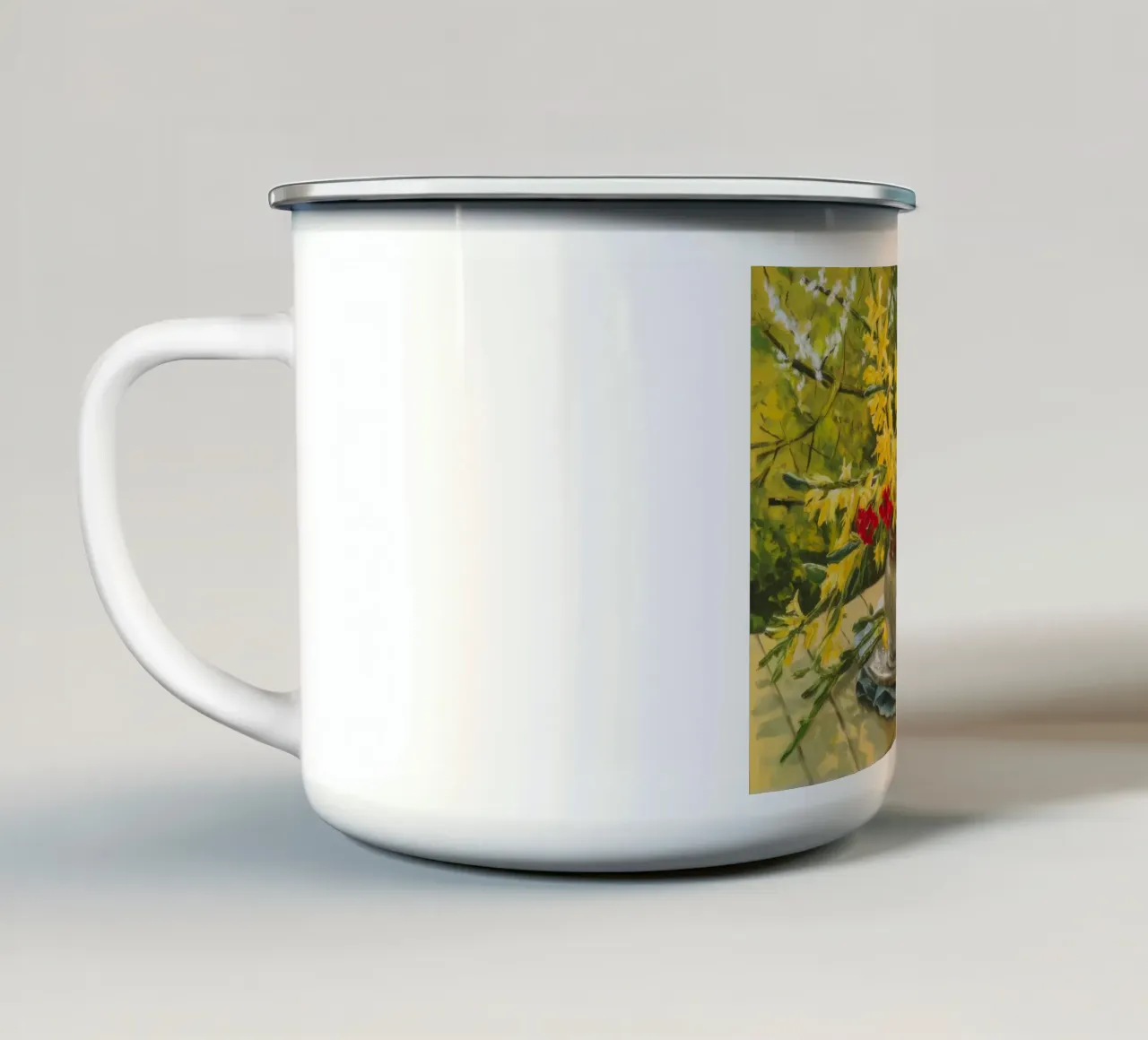 Brillantezza del fiore d'oro tazza in smalto da Celestial Harmony