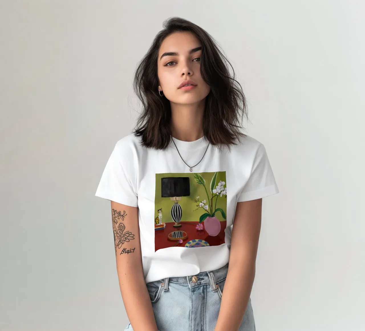 Schermo di orchidea Stillness t-shirt da Opal Strokes