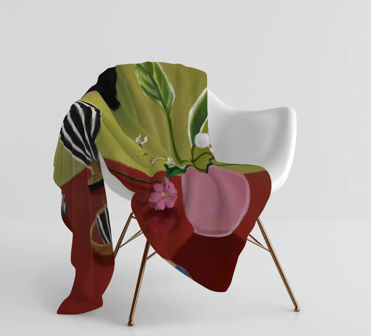 Schermo di orchidea Stillness coperta in pile da Opal Strokes