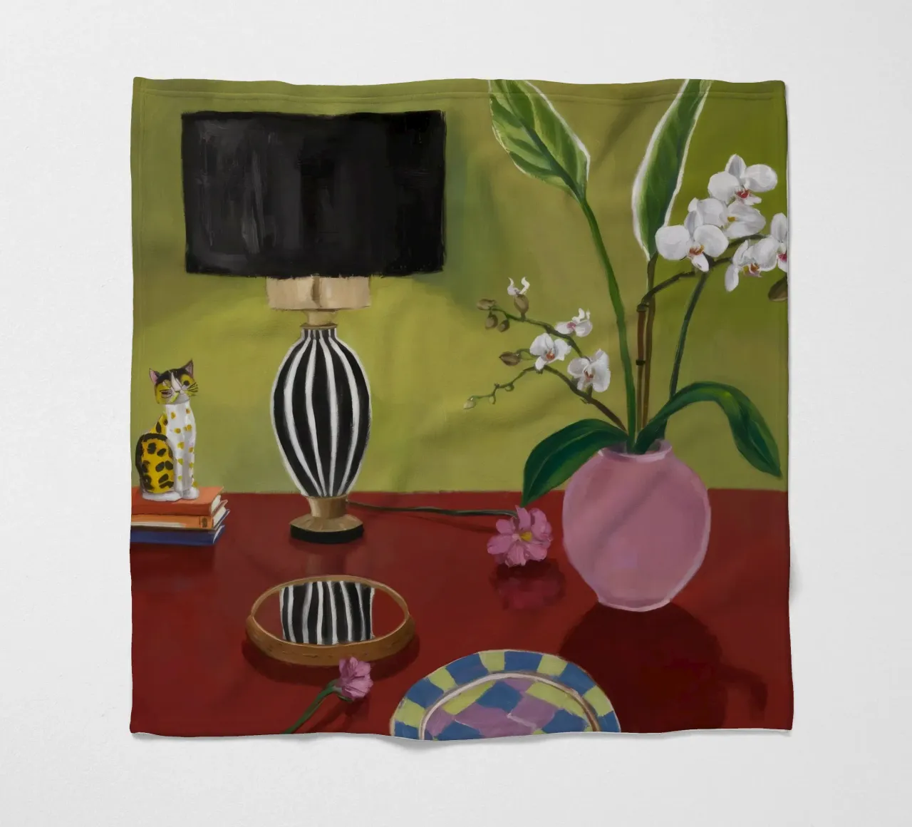 Schermo di orchidea Stillness coperta in pile da Opal Strokes