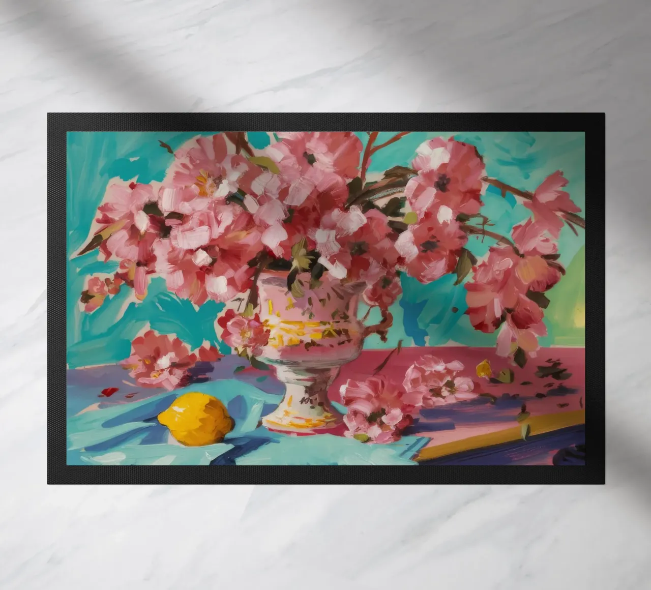 Peony Pattern Play doormat by Celestial Harmony