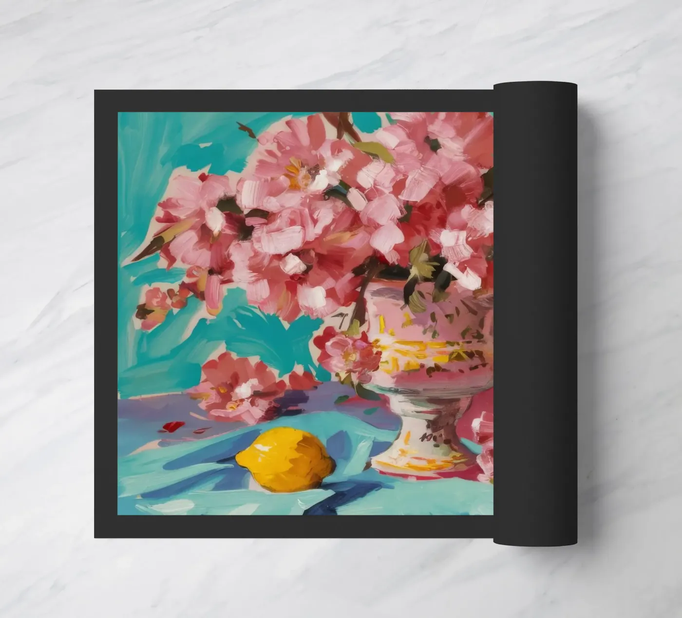 Peony Pattern Play doormat by Celestial Harmony