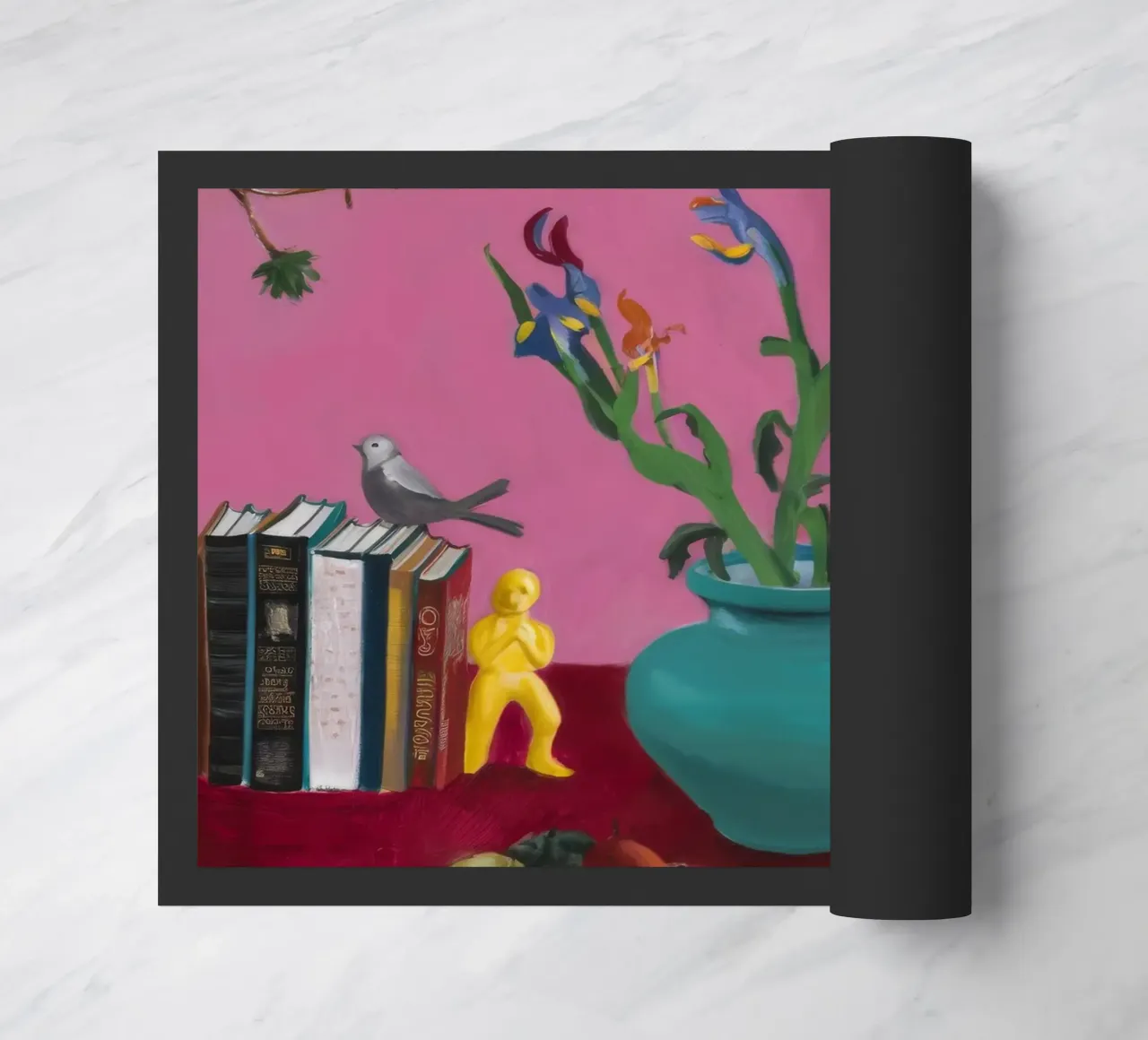 Teal Bloom Study doormat by Opal Strokes