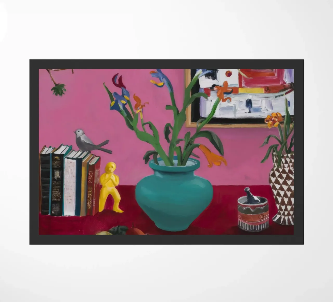 Teal Bloom Study doormat by Opal Strokes