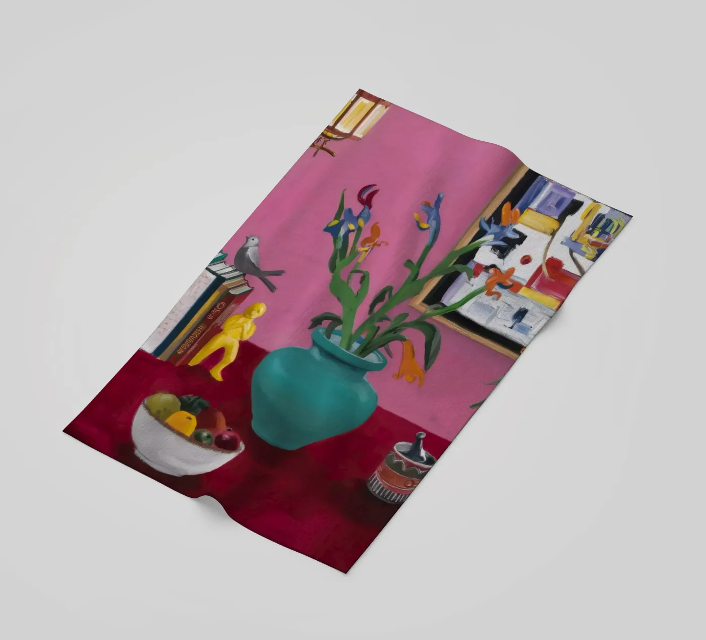 Teal Bloom Study strandhanddoek van Opal Strokes