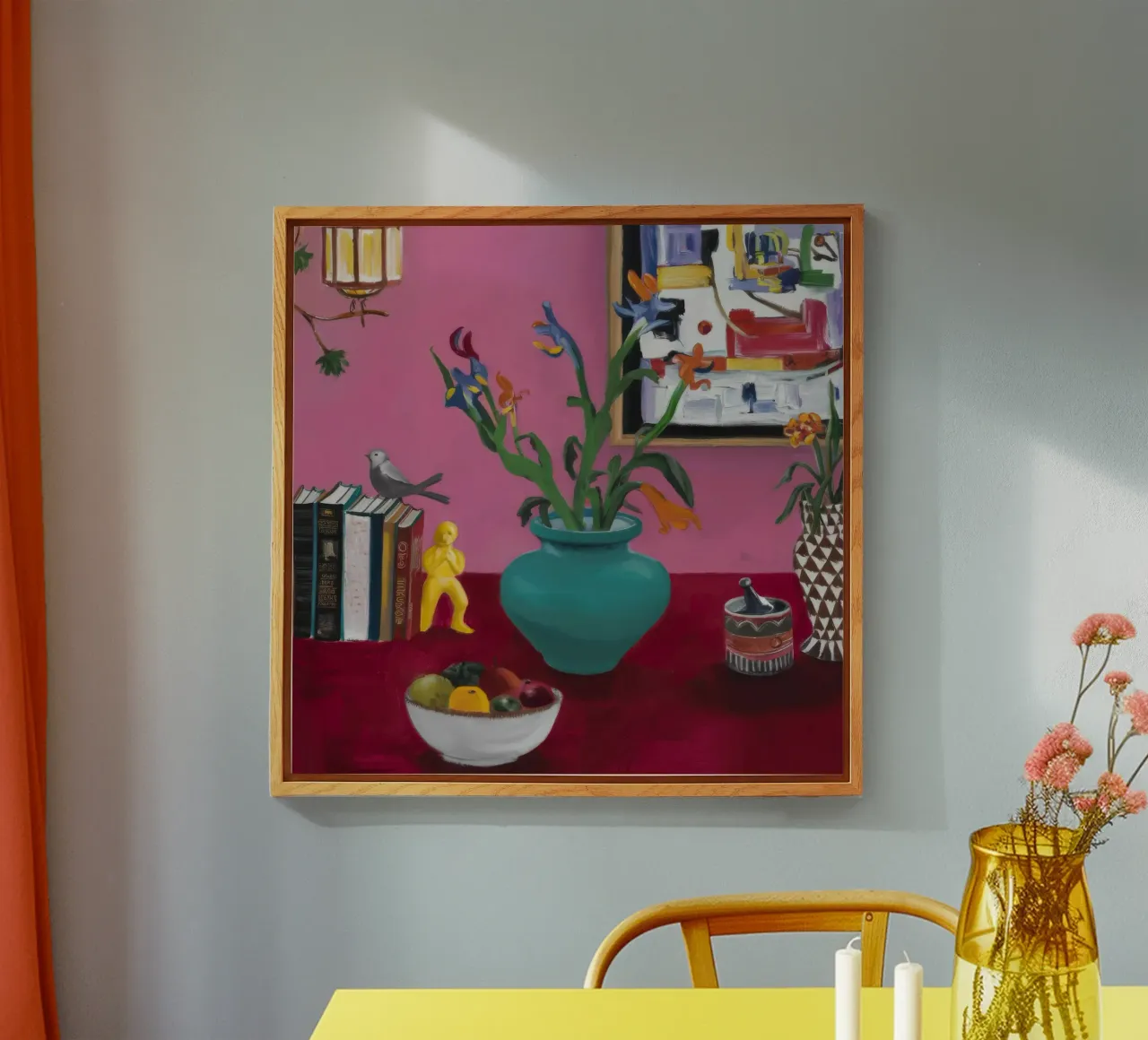 Teal Bloom Study acryl van Opal Strokes