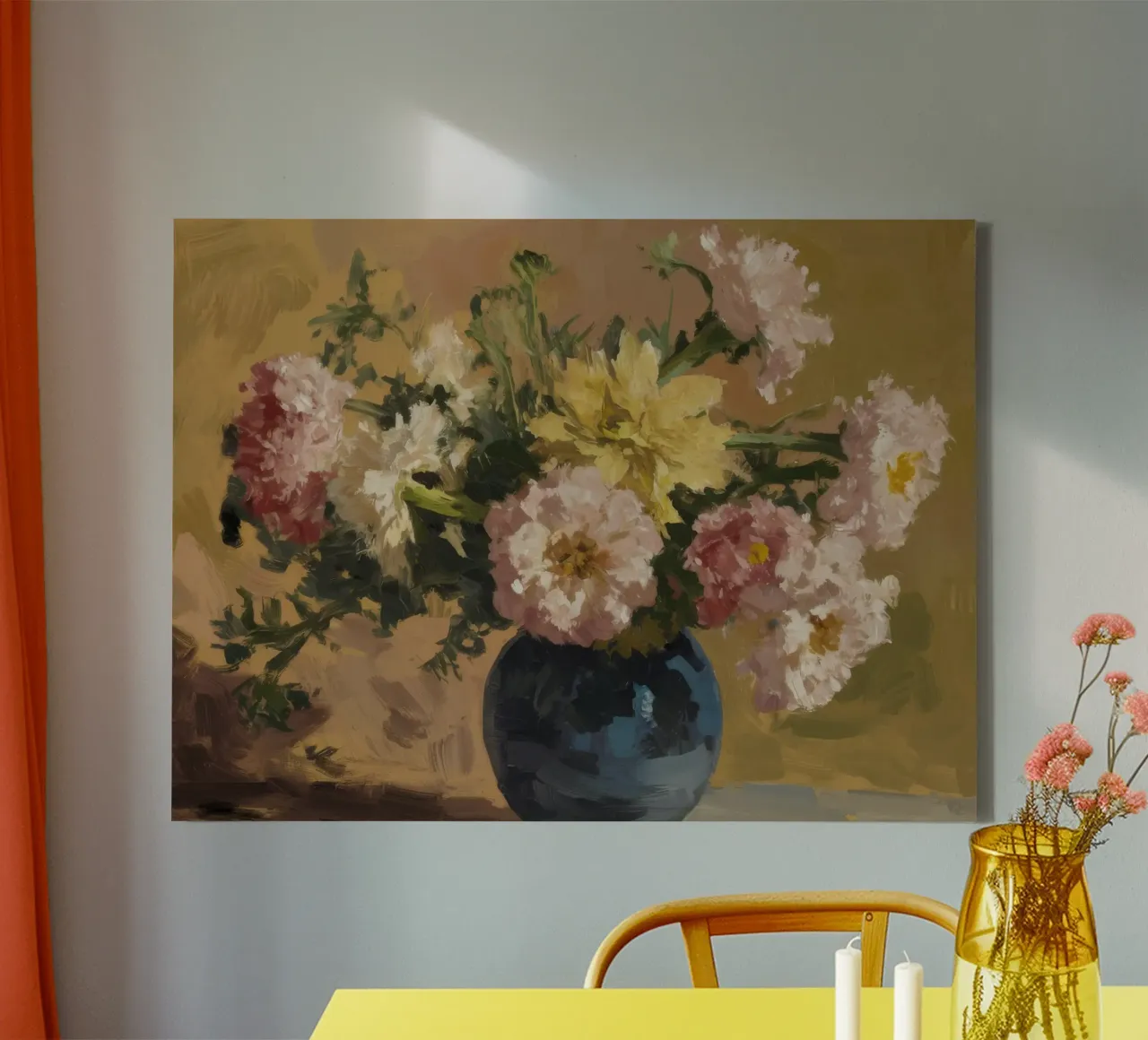 Luminous Dahlia Depth canvas with Floater frame by Celestial Harmony