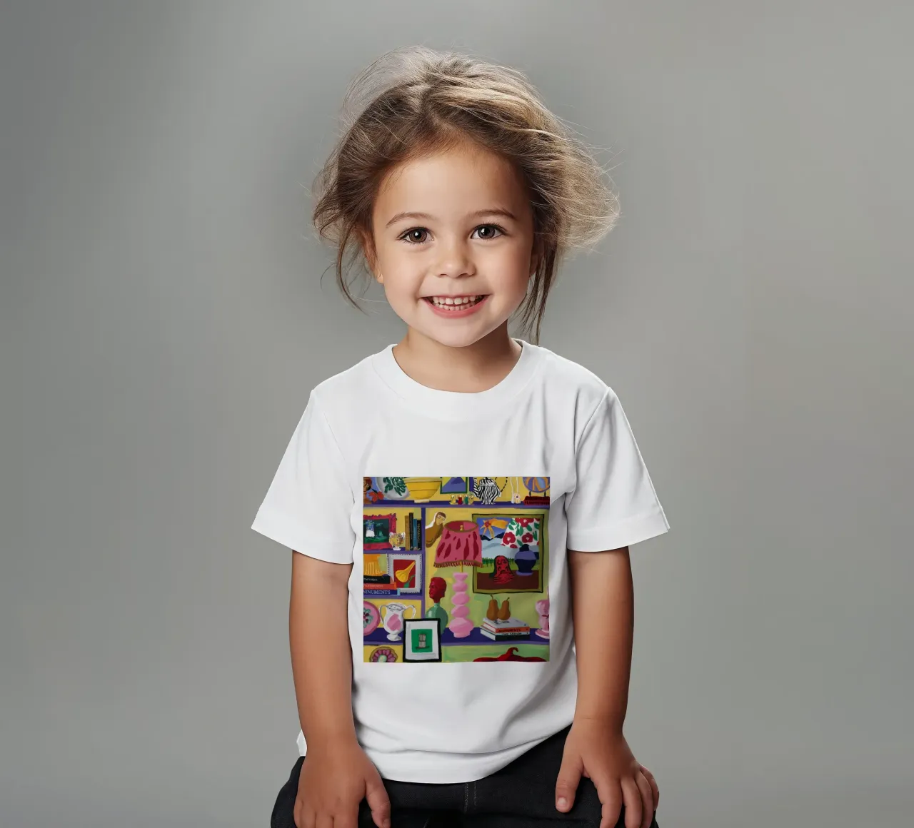 Eclectische vreugdevolle cache kinder t-shirt van Opal Strokes